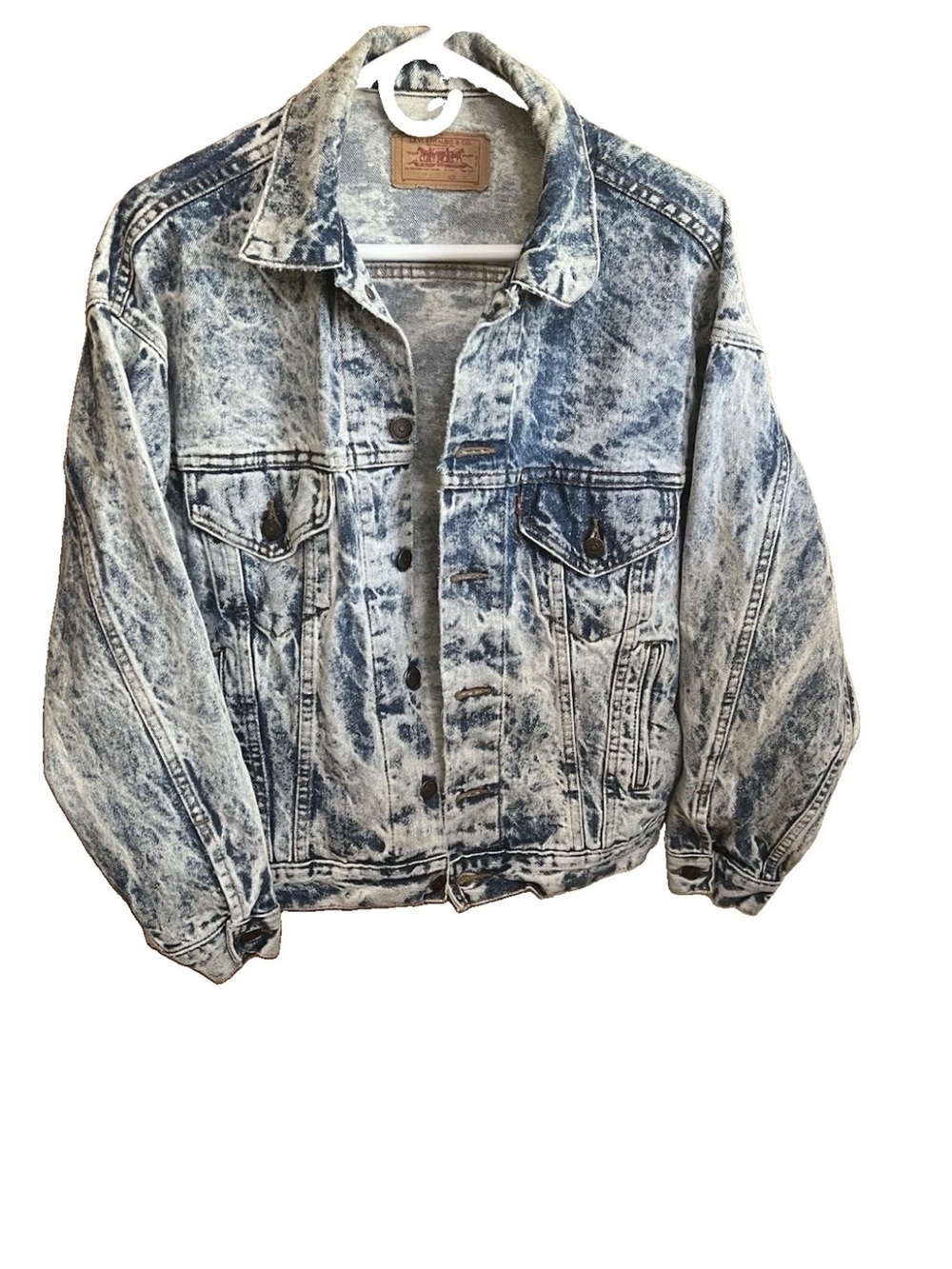Vintage Levi’s 70507-0210 Snow Wash Denim Trucker Jacket USA Made M